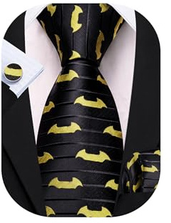 Barry.Wang Set Cravatta da Uomo Paisley in Seta Cravatta Fazzoletto da Taschino Gemelli Formale Matrimonio Festa Business, Taglia unica