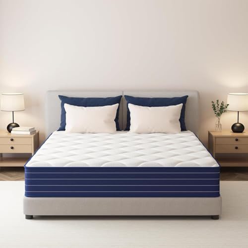 PurrJoys Materasso Matrimoniale 90x190x25cm, Memory Foam e Molle Insacchettate, Rigidità Media, Traspirante, Isolamento del Movimento, Certificato CertiPUR-US® e Oeko-TEX®, Senza Fibra di Vetro