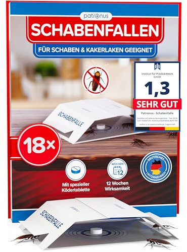 Patronus Schabenfalle [18x] mit effektiven & giftfreien Ködertabletten