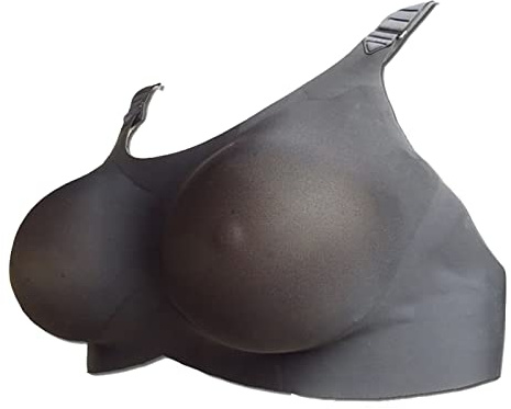 Silikon-BH-set Med Falska Bröst, Verklighetstrogna Runda BH-inlägg Och Push-up-förstärkare For Crossdresser(Black,B)