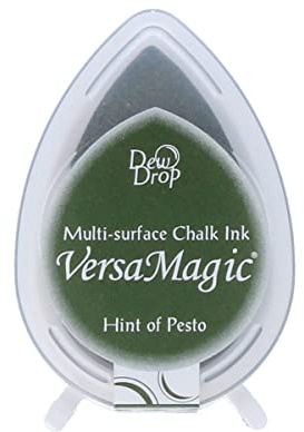 Tsukineko Twin Marker Embossing Filzstifte 2 mm Grün, Hint of Pesto - Embossing Fineliner Malstifte - Twinmarker auf Wasserbasis - Brush Pen für Stempeln, Kalligraphie und Mischtechnik
