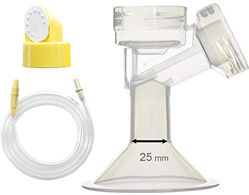Maymom-melkpompset Kompatibel mit Medela-Swing-Milchpumpe. Bevat Brusthaube,Ventilkopf, Ventilmembrane en Schlauch Kompatibel mit Medela-Swing-Pumpe(Brusthaube 25 mm; Brustwarze Durchmesser 21-23mm)
