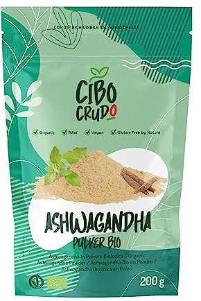 Bio Ashwagandha Pulver - 200g. Indischer Ginseng Withania Somnifera oder Winterkirsche. Pulver aus der Ashwagandha-Wurzel. Natürliches Ayurveda ohne Ballaststoffreiche Zusätze. Organic Root Powder.