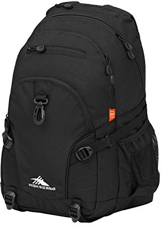 High Sierra Loop Backpack, Travel, or Work Bookbag with tablet sleeve, One Size, Black