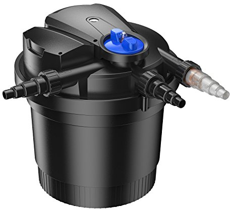 SunSun CPA-5000 Filtre de Bassin à Pression avec stérilisation UV - 382 x 382 x 418 mm - 11 W/étang 8000 l Max. / réservoir - Nettoyage Facile - Filtration Eau à Grand débit