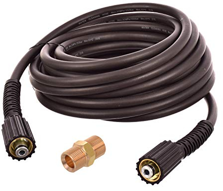 TECHKAR Tuyau d'Extension pour Nettoyeur Haute Pression - Tuyau de Rechange de 5 m - 150 Bar - Compatible avec Karcher Filetage M22x1.5 - Raccord de Tuyau et Embout Inclus