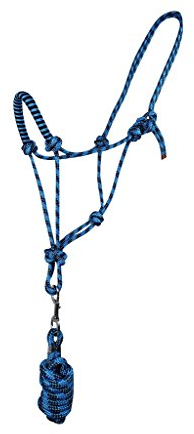 Knotenhalfter-Set Knotenhalfter Halfter mit Anbindestrick QHP 3 Größen 6 Farben (COB, blau)