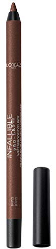 L'Oreal Paris Makeup Infallible Pro-Last Pencil Eyeliner, Waterproof and Smudge-Resistant, Glides on Easily to Create any Look, Bronze, 0.042 oz.