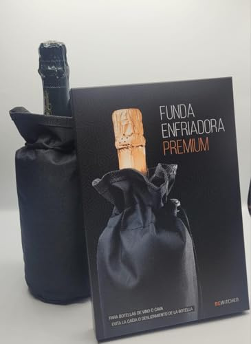Bewitched Funda enfriadora premium para botellas vino o cava color negro