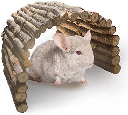 PINVNBY Extra große Hasenleiterbrücke aus Holz (63,5 x 38,1 cm), Kaninchenversteck Haus, Tunnel, Nager Kauspielzeug für Meerschweinchen, Chinchillas, Igel, Frettchen, Ratte