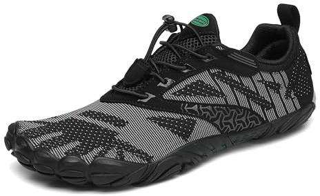 SAGUARO Barfota Skor Dam Herr Trail Löparskor Flexibel Lättvikt Vattensport Skor Halkfri Bekväm Minimalistiska Skor för Gående Fitness Gym Klättrande, Svart 39 EU