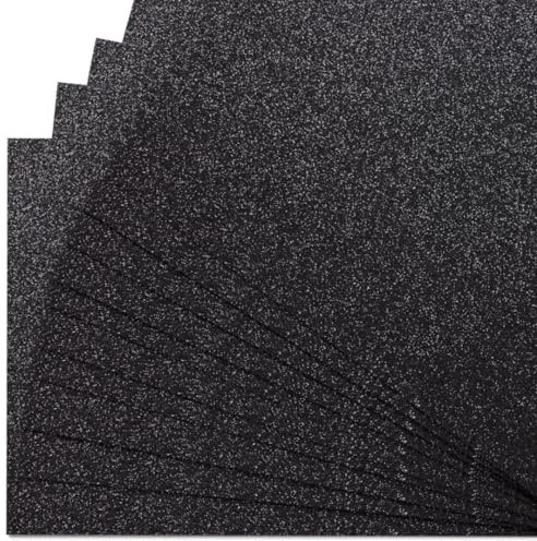 Springboard A4 Black Glitter Card Sheets - 10-Pack 290gsm Non Shed Glitter Cardstock for Card Making - Compatible w/Die-Cutting Machines - Sparkly Craft Supplies