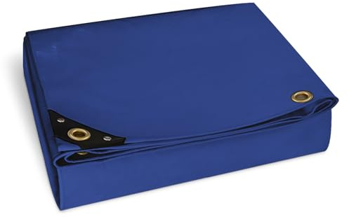 NEMAXX® Telone di copertura premium impermeabile [200x300cm]–Telo camion resistente ai raggi UV [450 g/m²] con occhielli,telo in PVC per giardino,tetto & cantiere–Copertura invernale – Blu – 6m²