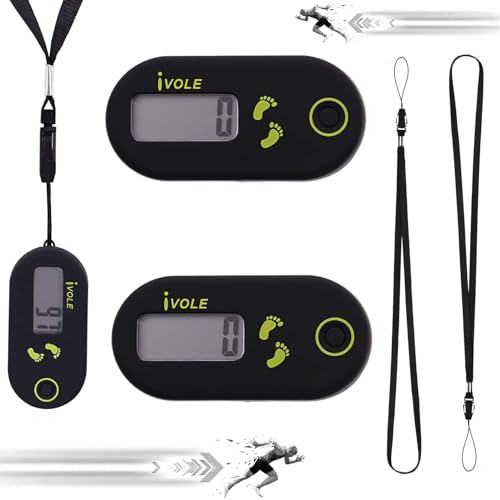 2 Stück Schrittzähler zum Gehen,Genaue Elektronische Schrittzähler,Genauer Schrittzähler Mit Clip,Gehen Laufen Schrittzähler,Tragbarer Mini-Schrittzähler für Laufen Wandern Sport Training Zubehör