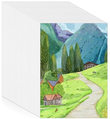 50 Blätter Aquarellpapier, 10 * 15cm Aquarellblock, A6 Watercolor Paper, Dickes Gouachepapier Karten, Gouache Acryl Zeichnen, Aquarell Papier Postkarte für DIY,Handlettering,Basteln Aquarell