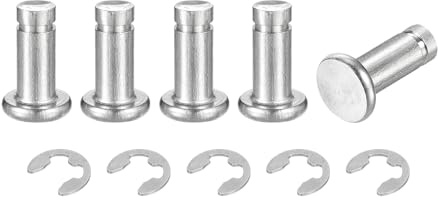 QUARKZMAN 5Set M5x12mm Perno Posizionamento Cilindrico Elastico Argento