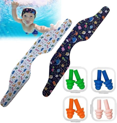 Schwimmen Stirnband für Kinder, 2 pcs Schwimmen Stirnband, wasserdichtes Schwimm-Ohrband, Neopren Schwimmband, Ohrenschutz Band für Kinder für Schwimmens Surfen