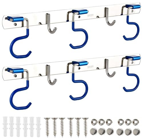 CLTPY Besenhalterung Wand,2x40cm 304 Edelstahl Rostfrei Gartengerätehalter,Haken für Gartengeräte,Besenhalterung,Gerätehalter für sich Badezimmer,Gärten,Garagen und Kellern
