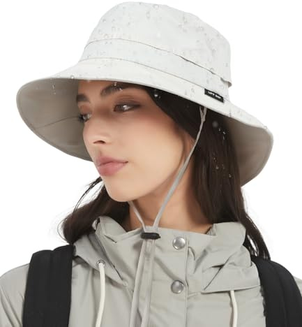 Creekstone Femme Bob Chapeau de Pluie imperméable, Chapeau Souple de Soleil Anti-UV UPF50+, d'été Pliable pour Homme Randonnée, Voyage (FR/ES, Alpha/lettres, Taille unique, Gris Froid)