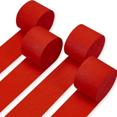 Crepe Paper Streamers 4 Rolls 328ft, Pack of Crepe Paper