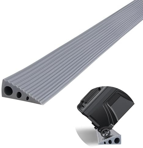 CUTIS Rampa de umbral de puerta, 90 x 7 x 3 cm, rampa de PVC, para robot aspirador, cochecito de bebé, carrito de la compra, andadores y scooters eléctricos, rampa, umbral de puerta (gris)