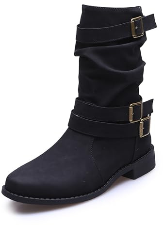 Botin para Mujer Botas descalzas de tobillo Cálidas Forradas Tacon Ancho y Comodo Deporte Trekking Aire Libre Zapatos Ideal Otono Invierno