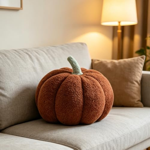 Almohada de Calabaza, Cojín decorativo 3D de calabaza de peluche, Almohada de Peluche Forma de Calabaza, Almohada decorativa de calabaza, para otoño, decoración de Halloween, Acción de Gracias