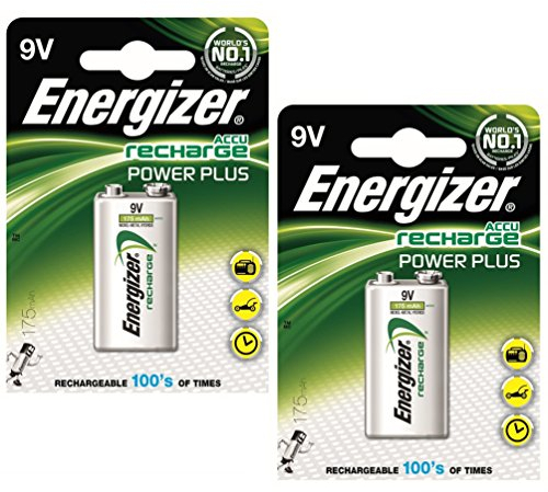 2 X Energizer Baterías Recargable Avanzado Tamaño 9V NiMH 175mAh HR22.5V Ref 633003