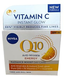 Nivea Q10 Plus C Anti-Wrinkle + Energy SPF 15 Day Cream with Vitamin C for Tired, Dull Skin