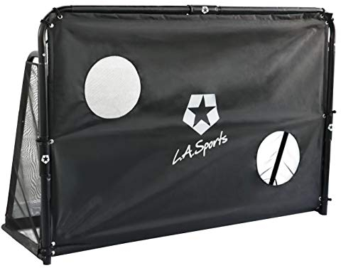 2in1 mobiles Metall Multi-Sport Tor mit Netz & Torschusswand Indoor Outdoor Garten für Fußball Hockey Handball