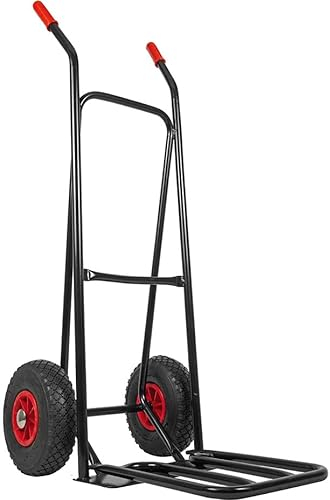RAVENDO ST150 NG PUR Profi Sackkarre klappbar – 150 kg Transportkarre mit PU Vollgummireifen, Faltbare Ladeschaufel, Handkarre für Werkstatt & Umzug