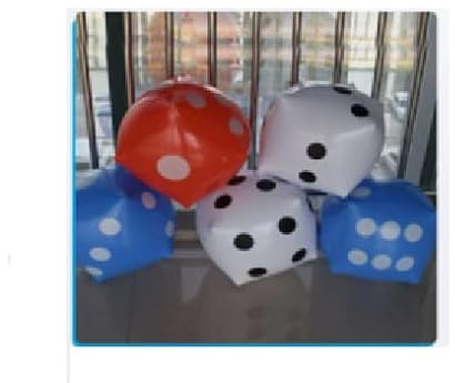 Mr. Gadget's Solutions 40cm Giant Inflatable Black Hexahedron Dice for Beach Garden Party Game Outdoor Children Kid Toy