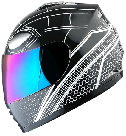 WOW Motorcycle Full Face Helmet Street Dirt Bike ATV BMX MX Youth Kids Spider All Black