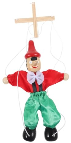 TOYANDONA Marionetta a Filo in Legno 9.4 Pollici Giocattolo Interattivo per Bambini Burattino per Spettacoli Teatrali E Collezione Artistica