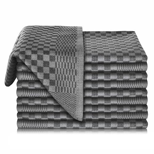 Vaily Paños de cocina premium, paquete de 10 unidades, paños secos de 100 % algodón, muy absorbentes, certificado Öko-Tex, 70 x 45 cm, color negro