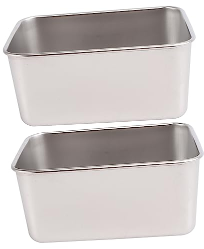 WATIIFUFU Caja Para Hornear Cuadrada De Acero Inoxidable 13x10.5x6 Cm Sin Tapa Resistente Para Almacenamiento De Alimentos Reutilizable y Fácil De Limpiar 2 Unidades Para Uso Doméstico