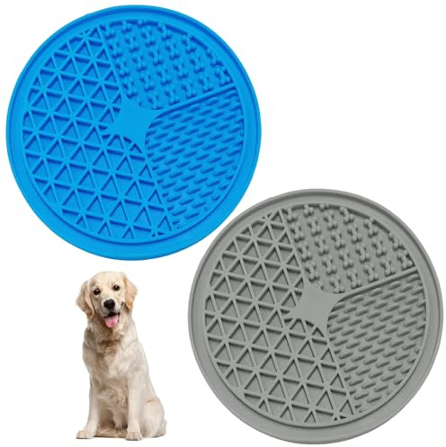TVSVKWE 2 Pieces Of Dog Licking Mat, Pet Supplies, Silicone Licking Mat, Pet Feeding Tools, And Anti-Slip Feeding Mat.