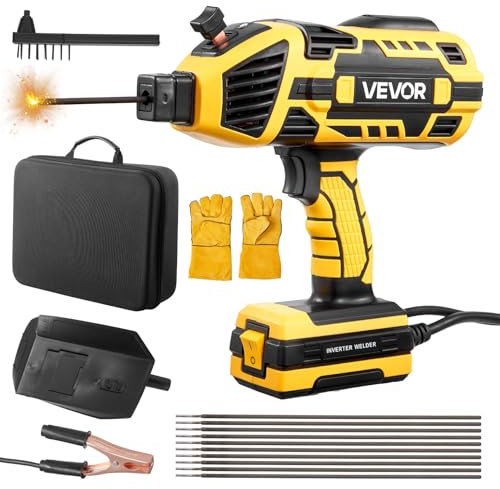 VEVOR Saldatrice ad Arco Portatile da 20 a 120 A con Regolazione della Corrente a 5 Livelli Inverter IGBT, Saldatrice a Elettrodo con Funzione di Avvio a Caldo, per Barre Saldatura da 1,6 mm a 3,2 mm