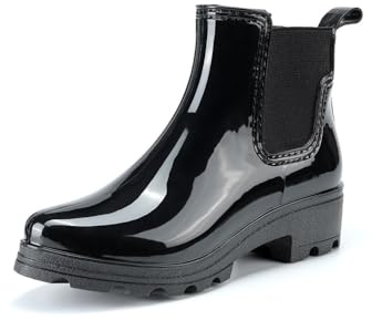MGGMOKAY Botas de Agua Mujer de Goma para Mujer Bota de Agua Zapatos Impermeables Lluvia Wellington Zapatos De Jardin Botines