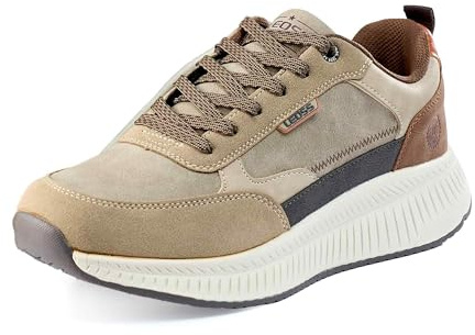 LEOSS ORIGINAL Scarpe con Lacci Uomo Scarpe da Corsa Urbane Scarpe da Ginnastica Autunnali Casual Sneaker Invernali per Walking (Cachi, 42 EU, MLE255337-8)