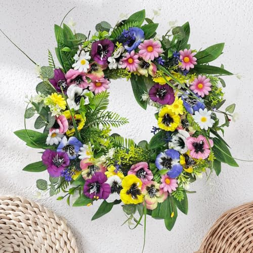 Ghirlanda Pasquale,Ghirlanda Primaverile per Porta D'Ingresso,Ghirlandas Floreale Primaverile,Porta D'Ingresso Ghirlandas,Ghirlandai Decorativa,Fiori Artificiali,per Portas D'Ingressos,Parete