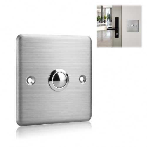 DONFORTLY Panel de Timbre Empotrado de Acero Inoxidable Impermeable, Gris 86 x 86 mm – Pulsador Exterior Resistente a la Intemperie y fácil instalación