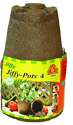 Jiffy-PotsOrganic Seed Starting 4 Biodegradable Peat Pots, 6 Pack