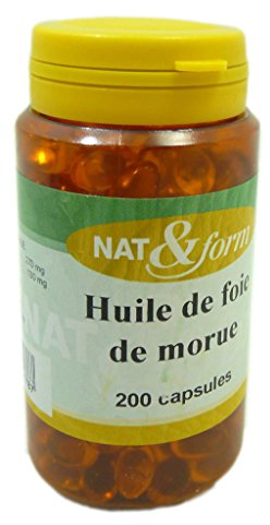 Nat&Form Huile De Foie De Morue 200 Capsules Vitamines A Et D Nat&form