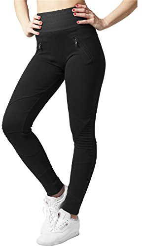 Urban Classics Damen Leggings Interlock High Waist, Schwarz, S, TB1053-00017-0051