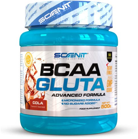 BCAA Poudre - BCAA GLUTA - 500 g - Bcaa Glutamine - L Glutamine - BCAA - BCAA 2.1.1 - BCAA en poudre, Acide aminé, amino acids - Leucine, Valine, Isoleucine - acides aminés, glutamine poudre (Cola)