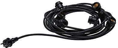 Paulmann 94316 LED Außenleuchte Outdoor Lichterkette 230V IP44 8,5m max. 7x10 Watt Schwarz Kunststoff E27 ohne Leuchtmittel