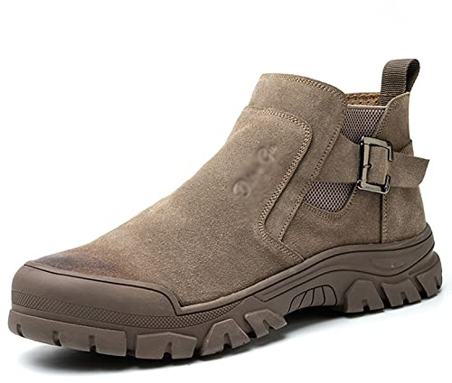 Zapatos de trabajo Botas de trabajo de seguridad de soldadura de soldador for hombres mujeres | Zapatos protectores industriales de gorras de punta de acero | Punción a prueba de puntas y calzado anti