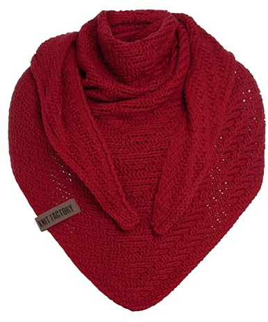 Knit Factory - Sally Trekantssjal - Bordeaux - 220x85 cm