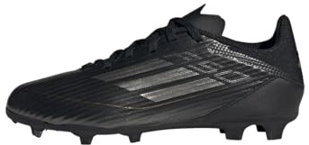 adidas Unisex niños F50 League Football Boots Firm Ground, Core Black/Iron Metallic/Gold, 37 1/3 EU